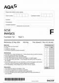 AQA GCSE PHYSICS PAPER 1F QUESTION PAPER 2024 (8463/1F: Foundation Tier)