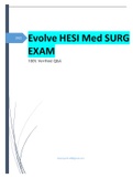 Evolve HESI Med SURG EXAM 100% Verified