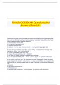  RHIA MOCK EXAM Questions And Answers Rated A+.