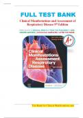 Test Bank for Clinical Manifestations and Assessment of Respiratory Disease 9th Edition by Des Jardins|9780323871501| All Chapters 1-45|LATEST