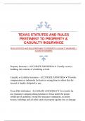 TEXAS STATUTES AND RULES PERTINENT TO PROPERTY & CASUALTY INSURANCE |ACCURATE ANSWERS