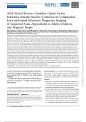 2024 Clinical Practice Guideline Update by the Infectious Diseases Society of America on Complicated Intra-abdominal Infections: Diagnostic Imaging of Suspected Acute Appendicitis in Adults, Children, and Pregnant People