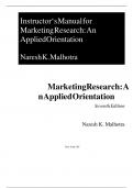 Test Bank For Marketing Research An Applied Orientation 7th Edition by Naresh K. Malhotra