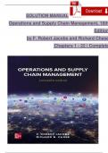 Solution Manual For Operations and Supply Chain Management, 16th Edition by F. Robert Jacobs and Richard Chase, Verified Chapters 1 - 22, Complete Newest Version