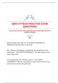 QMA IVYTECH PRACTICE EXAM QUESTIONS WITH GUARANTEED ACCURATE ANSWERS |VERIFIED