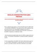 INSULIN ADMINISTRATION QMA INDIANA EXAM QUESTIONS WITH GUARANTEED ACCURATE ANSWERS