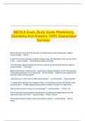   MEDCA Exam Study Guide Phlebotomy Questions And Answers 100% Guaranteed Success.