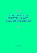 RISE UP STUDY QUESTIONS WITH SOLVED ANSWERS!!