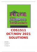 COS1511 OCTOBER 2021 EXAM SOLUTIONS