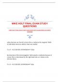 MIKE HOLT FINAL EXAM STUDY QUESTIONS WITH GUARANTEED ACCURATE ANSWERS