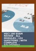 HSCI 190 EXAM REVIEW - ALL MODULES | 124 QUESTIONS | WITH COMPLETE SOLUTIONS!!