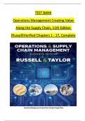 TEST BANK Operations Management Creating Value Along the Supply Chain 11th Edition by Russell all Chapters 1-17 Complete ISBN-9781118301173