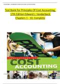 Test Bank For Principles Of Cost Accounting Principles of cost accounting 17th edition by vanderbeck and mitchell ISBN-9781305087408