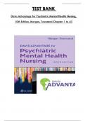 Test Bank For Davis Advantage for Psychiatric Mental Health Nursing, 10th Edition, Morgan, Townsend, Consists Of 43 Complete Chapters, ISBN: 978-0803699670