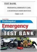 Test Bank for Prehospital Emergency Care 11th Edition  by mistovich Chapter 1-46 ISBN:9780134704456 Complete Guide 