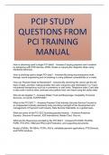 PCIP STUDY QUESTIONS FROM PCI TRAINING MANUAL