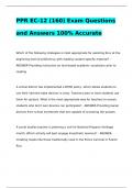 PPR EC-12 (160) Exam Questions and Answers 100% Accurate