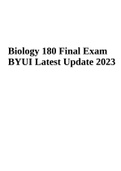 Biology 180 Final Exam BYUI Latest Update 2023