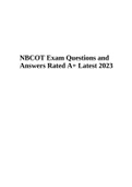 NBCOT Exam Questions and Answers Rated A+ Latest 2023