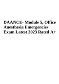 DAANCE- Module 5 | Office Anesthesia Emergencies Exam | Latest 2023 Score 100%