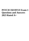 PSYCH 350 BYUI Exam 1 | Questions and Answers 2023 Score A+