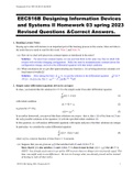 EECS16B Designing Information Devices and Systems II Homework 03 spring 2023 Revised Questions &Correct Answers.