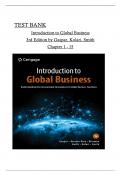 TEST BANK For Introduction to Global Business 3rd Edition by Gaspar & Kolari,  All Chapters 1 to 15 complete Verified editon