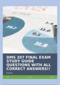 DMS 207 FINAL EXAM STUDY GUIDE QUESTIONS WITH ALL CORRECT ANSWERS!!