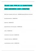 TExES 160: PPR EC-12 QUESTIONS AND ANSWERS 100% VERIFIED