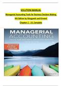 SOLUTION MANUAL Managerial Accounting Tools for Business Decision Making 9th Edition by Jerry J. Weygandt, Paul D. Kimmel All Chapters 1-14, Complete