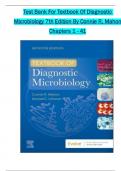 TEST BANK For Textbook Of Diagnostic Microbiology, 7th Edition By Connie R. Mahon, All 1-41 Chapters Covered ,Latest Edition ISBN 9780323482189