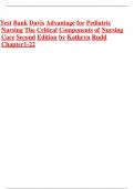 TEST BANK For Kathryn Rudd, Davis Advantage for Pediatric Nursing Critical Components of Nursing Care 2rd All 1-22 Chapters Covered ,Latest Edition 2024-2025