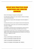 APCSP MCQ PRACTICE EXAM QUESTIONS AND VERIFIED ANSWERS