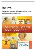 TEST BANK For Nursing Health Assessment The Foundation of Clinical Practice, 3rd Edition by Dillon All Chapters 1 to 27 complete Verified editon ISBN:9780803644007