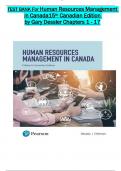 Test Bank For Human Resources Management in Canada, 15th Edition by Gary Dessler, All 1-17 Chapters Covered ,Latest Edition ISBN: 9780137291878