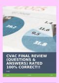 CVAC FINAL REVIEW (QUESTIONS & ANSWERS) RATED 100% CORRECT!!