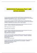 AACN ECCO Pulmonary Part 1 with  correct answers