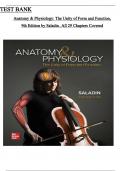 Anatomy and Physiology: The Unity of Form and Function, 9th Edition Test Bank by Saladin, ISBN: 9781260256000, All 29 Chapters Covered, Verified Latest Edition