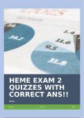 HEME EXAM 2 QUIZZES WITH CORRECT ANS!!