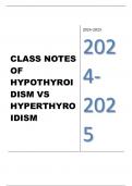 CLASS NOTES OF HYPOTHYROIDISM VS HYPERTHYROIDISM