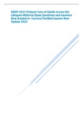 NRNP 6531 Primary Care of Adults Across the Lifespan Midterm Exam Questions and Answers Best Graded A+ Correct/Verified Answer New Update 2023