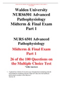 Walden University NURS6501 Advanced Pathophysiology Midterm & Final Exam Part 1