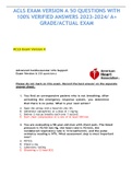 ACLS EXAM VERSION A 50 QUESTIONS WITH 100% VERIFIED ANSWERS 2023-2024/ A+ GRADE/ACTUAL EXAM