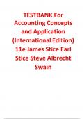 TESTBANK For Accounting Concepts and Application (International Edition) 11e James Stice Earl Stice Steve Albrecht Swain