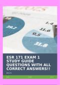 ESR 171 EXAM 1 STUDY GUIDE QUESTIONS WITH ALL CORRECT ANSWERS!!