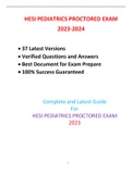 HESI PEDIATRICS PROCTORED EXAM (NEW 2023,37 EXAM SETS)/ PEDIATRICS HESI PROCTORED EXAM (NEW 2023,37 EXAM SETS) / PEDIATRICS PROCTORED HESI EXAM (NEW 2023,37 EXAM SETS):100% CORRECT & VERIFIED