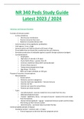 NR 340 (Latest 2023 / 2024) Peds Study Guide Graded A+ Solved 100% Correct