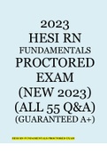 2023 HESI RN FUNDAMENTALS PROCTORED EXAM (NEW 2023) (ALL 55 Q&A) (GUARANTEED A+)