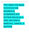 Test Bank for Basic Statistics for Business & Economics 8th Edition Douglas A. Lind, William G. Marchal, Samuel A. Wathen