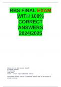 RBS FINAL EXAM WITH 100- CORRECT ANSWERS 2024 2025.